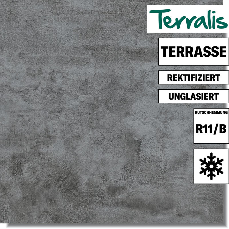 Terrassenplatte Helio basalt Zementoptik für Gärten und Terrassen