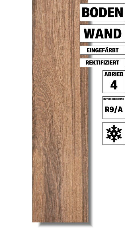 Feinsteinzeug Board braun DAKVF143 für Wand und Boden