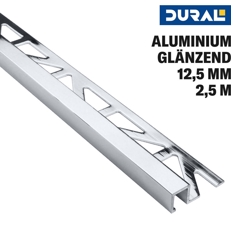 Fliesen Quadratprofil Aluminium Silber Glänzend Eloxiert von DURAL