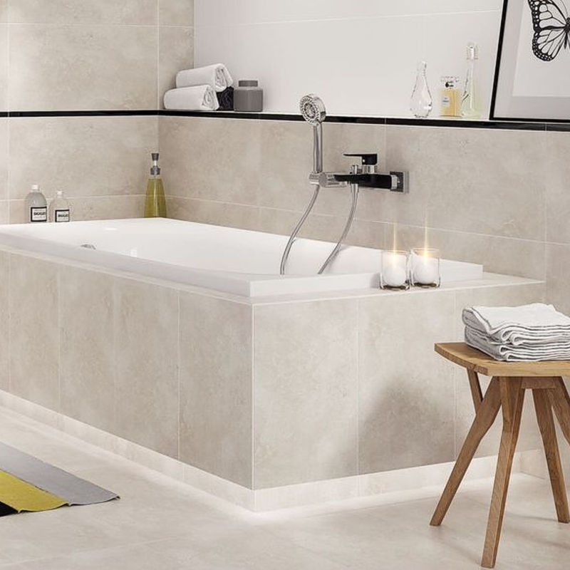 moderne Badezimmer mit schöner Sandsteinoptik von Meissen