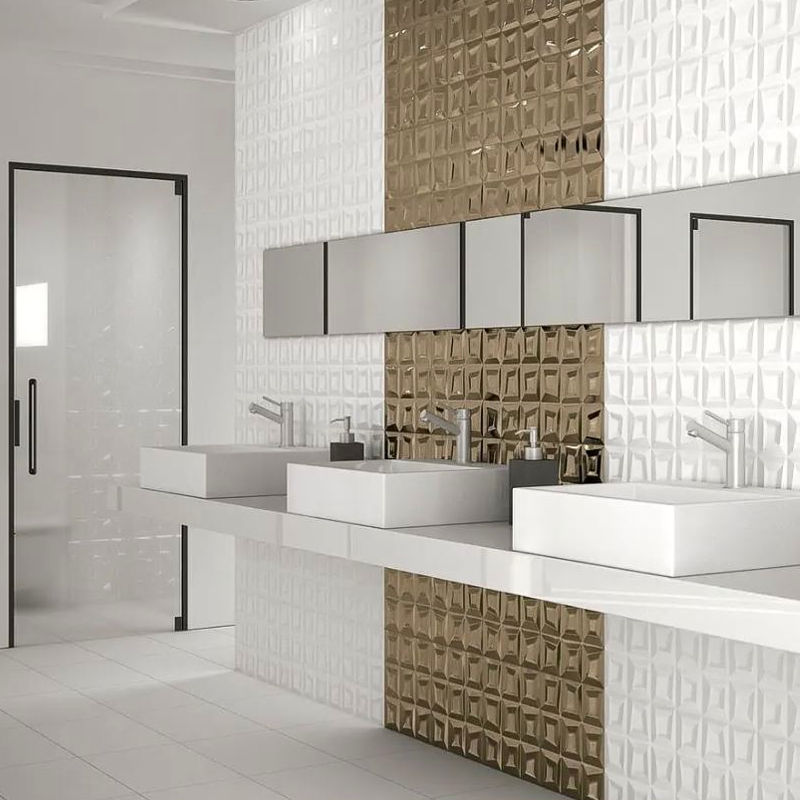 3D Wandfliese Frame blanco für Küche und Bad