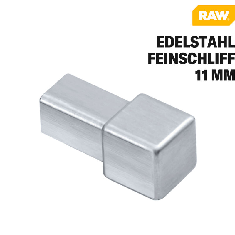 FLIESEN DISCOUNT | RAW Quadratprofil Edelstahl Ecke 11 mm